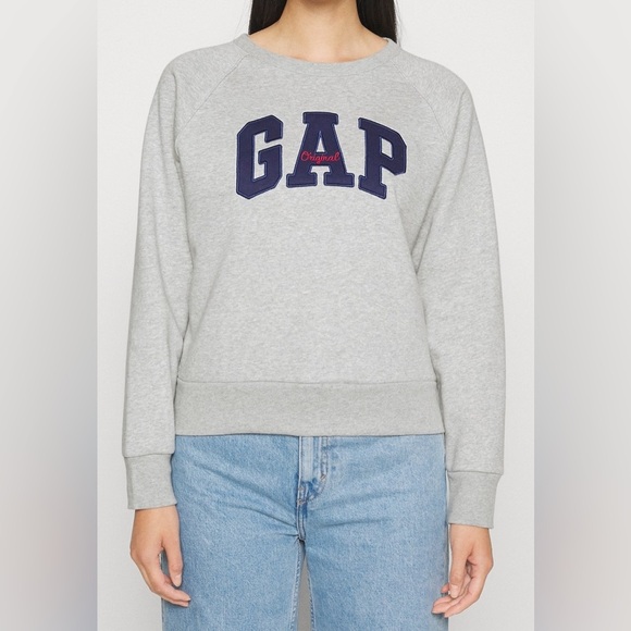 GAP Logo Sweatshirt in Heather Gray - Picture 1 of 8